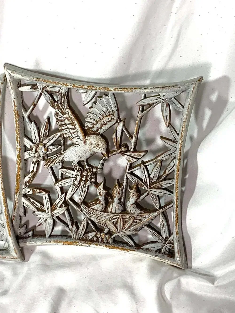 Carved Bird Wall hangings distressed
